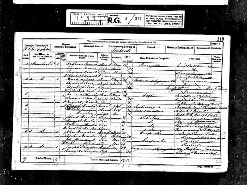 Plumley (Mary Ann) 1861 Census